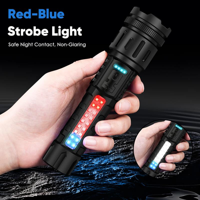 Light Up Every Moment — Your Rechargeable 7-Mode Powerhouse Flashlight" - Rechargeable & Adjustable Brightness with IPX4 Waterproof,  - Ideal for Outdoor Adventures, Emergencies, Camping, Fishing, Garden Illumination, Night Security, & Garage Use