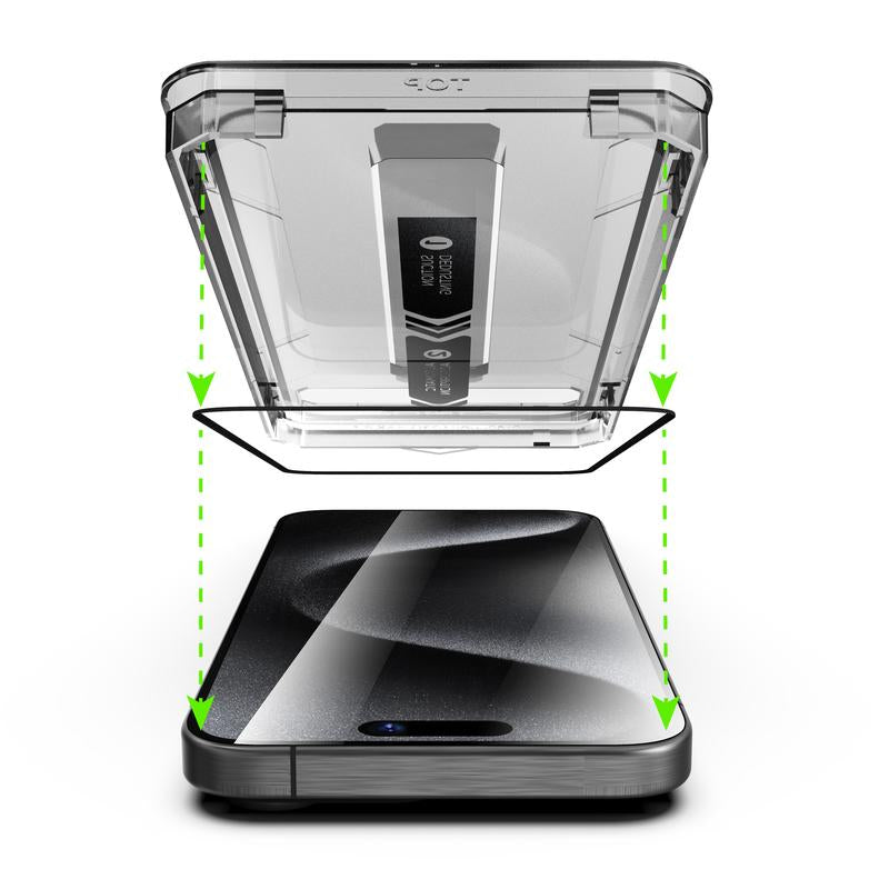 UnBreak-Glass 28° Anti-Spy iPhone Screen Protector — Full-Coverage 9H Tempered Glass with Zero Bubbles