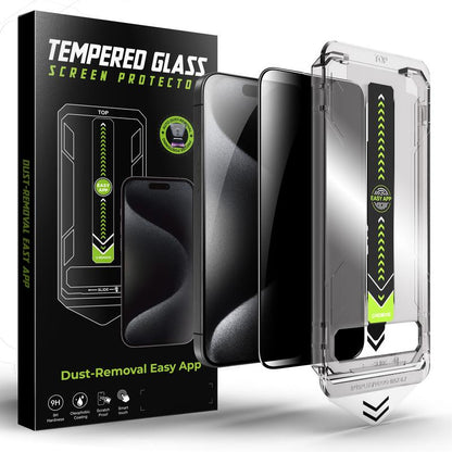 UnBreak-Glass 28° Anti-Spy iPhone Screen Protector — Full-Coverage 9H Tempered Glass with Zero Bubbles